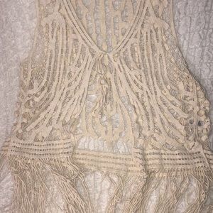 LOVE TREE cream frilly vest